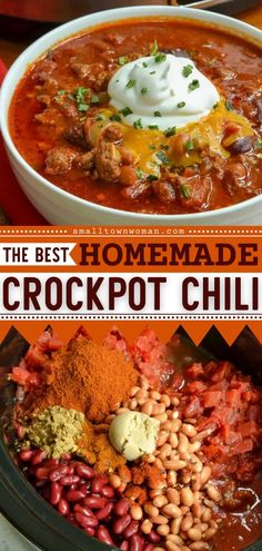 CROCK POT CHILI, slow cooker recipes, crocktober fest Homemade Crockpot Chili, Beef Crock Pot, Crock Pot Chili, Homemade Chili Recipe, With Cornbread, Best Chili Recipe, Chili Recipe Easy