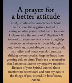 a prayer for a better attitude