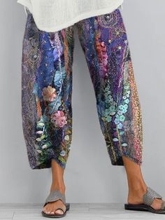 Pockets Printed Casual Pants Type Of Pants, Ankle Pants, Season Colors, Straight Pants, Daily Fashion, Casual Pants, Harem Pants, Purple, Pants