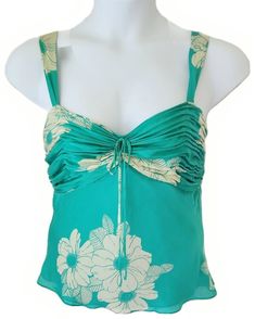 #eBay #Blouse #Silk #Camisole #Green #Cottagecore #Summer #Floral #Fairy Stretch Cami Vest For Summer, Fitted Sleeveless Summer Tank Top, Fitted Sleeveless Camisole For Summer, Vacation Sleeveless Camisole, Fitted Green Tank Top For Spring, Fitted Sleeveless Camisole For Vacation, Fitted V-neck Summer Vest, Summer Green Tank Top, Elegant Stretch Summer Vest