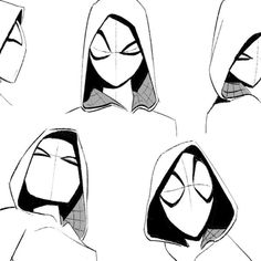 the sketches for spider - man's hooded hood