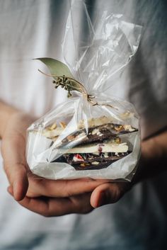 a person holding some food in their hands