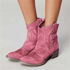 Category:Boots; Upper Materials:PU; Season:Fall,Winter; Heel Type:Low Heel,Chunky Heel; Gender:Women's; Toe Shape:Pointed Toe; Type:Booties Ankle Boots; Style:Casual,Elegant,Minimalism; Heel Height(inch):<1; Outsole Materials:Rubber; Occasion:Daily,Outdoor; Closure Type:Loafer; Pattern:Solid Color; Listing Date:08/07/2023; Production mode:External procurement; 2024 Trends:Slouchy Boots,Plus Size; Foot Length:; Foot Width:; SizeChart1_ID:2:184043; Size chart date source:Provided by Supplier. Casual Martin Boots With Low Heel For Fall, Western Ankle-high Winter Booties, Casual Pink Mid-calf Boots For Spring, Casual Pink Mid-calf Boots With Round Toe, Pink Pointed Toe Booties For Fall, Pink Mid-calf Boots For Fall, Pink Low Heel Boots For Fall, Spring Mid-calf Boots With Flat Heel, Pink Ankle Booties For Fall