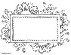 a black and white drawing of an ornate frame