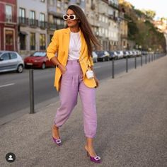 New With Tag Blogger’s Favorite 2869/793 B23 Color Combos Outfit, Oufits Casual, Yellow Blazer, Old Money Style, Cute Fall Outfits, Street Style Inspiration, Fitted Blazer, Fall Street Style, Blazer Outfits