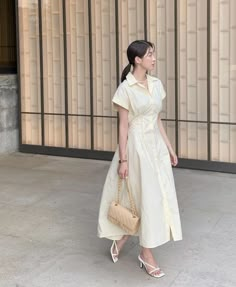 Summer Korean Aesthetic, Softgirl Outfits, Short Long Dresses, Simple Style Outfits, Business Outfits Women, Beige Dress, Future Outfit, Korean Aesthetic