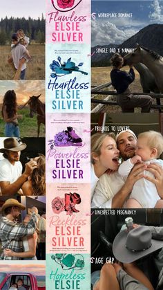 the collage shows many different images of people and animals in their life, with one woman holding a baby