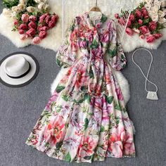 Elegant print holiday dress, new style, sweet, belted bow-necked lady dressMaterial: blendedColor:pink,yellow ,redStyle:elegantFeatures:printed floalSize(cm):S,M,L,XL,2XL 1inch=2.54cmS:bust:86,waist:70,sleeve:48,shoulder:34,length:123&ltp&gtM:bust:90,waist:74,sleeve:49,shoulder:35,length:124</p>&ltbr/>&ltp&gtL:bust:94,waist:78,sleeve:50,shoulder:36,length:125</p>&ltbr/>&ltp&gtXL:bust:98,waist:82,sleeve:51,shoulder:37,length:126</p>&ltbr Feminine Belted Beach Dress, Belted Feminine Beach Dress, Summer Chiffon Belted Dress, Pink Belted Dress For Vacation, Elegant Multicolor Printed Floral Dress, Elegant Multicolor Chiffon Floral Dress, Elegant Pink Floral Dress For Vacation, Elegant Multicolor Floral Printed Dress, Elegant Printed Pink Dresses