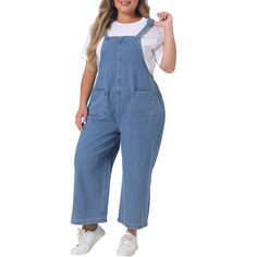 These overalls feature adjustable straps with buckles, allowing for a customized fit. The straps are sturdy and can be easily adjusted to accommodate different body shapes and sizes. With two functional buttons and pockets, these overalls provide ample storage space for your essentials. The straight-leg pants have a full-length hem that can be rolled up for a trendy and avant-garde look. These overalls are perfect for a casual outing or a day of shopping with family or friends. The loose fit and Denim Blue Jumpsuit With Adjustable Straps, Denim Blue Overalls With Adjustable Straps, Medium Wash Denim Jumpsuit With Adjustable Straps, Casual Denim Blue Overalls With Adjustable Straps, Medium Wash Denim Overalls With Adjustable Straps, Dark Wash Denim Jumpsuit With Adjustable Straps, Utility Denim Jumpsuit With Adjustable Straps And Bib Front, Denim Jumpsuit With Adjustable Straps, Denim Overalls With Adjustable Straps In Dark Wash