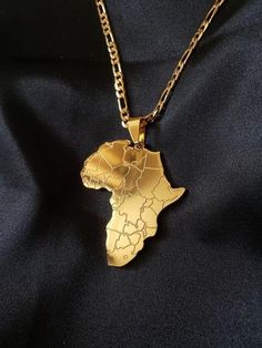 Africa Necklace Gold, Country Necklaces, Country Necklace, Gye Nyame, Africa Necklace, Tout Rose, African Map, African Accessories