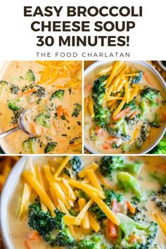 Enjoy a quick and delicious broccoli cheese soup with sharp cheddar flavor, tender broccoli, and a creamy, velvety texture. This quick meal only takes 30 minutes to make! Easy Broccoli Cheese Soup, Broccoli And Cheddar Soup, Broccoli Cheese Soup Recipe, Broccoli Leaves, Broccoli And Cheddar, Cheddar Soup Recipe, Cheese Soup Recipe, Delicious Broccoli, How To Make Broccoli