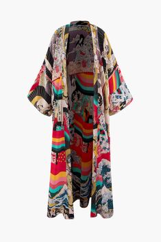 Allover Print Kimono Sleeve Cover Up Outerwear Trends, Midi Slip Dress, Split Maxi Dress, Print Kimonos, Kimono Sleeve, List Style, Midi Dress Sleeveless, Shop Maxi Dresses, Top Sales