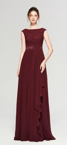 Dark Burgundy Modest Long Prom Dresses Cap Sleeves formal dresses Formal Dresses Long Modest, Prom Dresses Cap Sleeves, Cap Sleeve Prom Dress, Lace Long Gown, Grad Dresses Short, Grad Dresses Long, Burgundy Prom, Hijabista Fashion, Vintage Formal Dresses