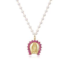 The Virgin Mary Virgencita Necklace is displayed with beautiful attention to detail. The pendant has a beautifully designed texture that makes the image come out and has everything you would want in a Virgin Mary Virgencita Necklace. Make a statement and show your devotion with this virgencita necklace! It is a great gift and a personal keepsake. Experience the power of faith and divine protection under the devotional protection of the Blessed Virgin Mary. The Virgin Mary will always watch over Virgencita Necklace, Mary The Virgin, Divine Protection, Virgin Mary Necklace, The Blessed Virgin Mary, Blood Diamond, The Virgin Mary, Blessed Virgin, Blessed Virgin Mary