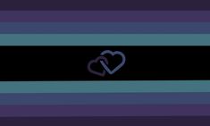 two hearts are in the middle of a black and blue striped background with purple stripes