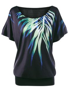 Plus Size Leaf Printed Cold Shoulder T-shirt - Black - 3325917016 - Original Design-Women's Clothing  #OriginalDesignWomensClothing #Original #DesignWomen's #Clothing Cold Shoulder Tops, Plus Size Tees, Clothing Sites, Shoulder Tops, Trendy Plus Size Clothing, Fashion Dresses Casual, Plus Size Womens Clothing, Fashion Seasons, Trendy Plus Size