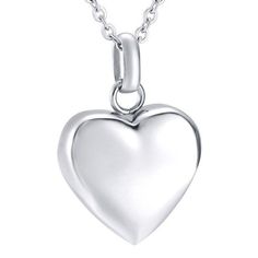 a silver heart pendant on a chain