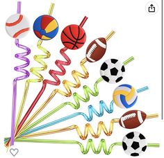 a bunch of different colored balls and sticks