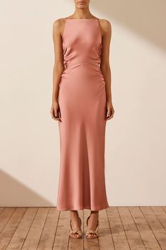 Luxe High Neck Ruched Midi Dress | Rose | Dresses | Shona Joy – Shona Joy International Pale Dress, Light Pink Bridesmaid Dresses, Coral Bridesmaid, Light Pink Wedding, Midi Bridesmaid Dress, High Neck Midi Dress, Pink Bridesmaid Dress, Pink Wedding Dresses, Green Bridesmaid