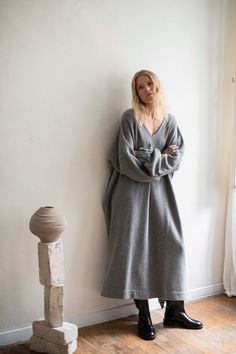 Oversized Winter Dress Merino Dress V Neckline Dres Long - Etsy Lithuania Oversized Gray V-neck Dress, Oversized V-neck Sweater Dress For Winter, Oversized V-neck Midi Dress For Daywear, Oversized Dresses For Fall Daywear, Oversized Long Sleeve Maxi Dress For Loungewear, Fall Daywear V-neck Maxi Dress, Fall V-neck Maxi Dress For Daywear, Winter V-neck Sweater Dress For Loungewear, V-neck Sweater Dress For Daywear