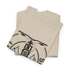 two t - shirts with an image of a bike on the front and back side