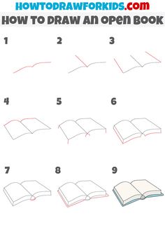 how to draw an open book step by step drawing instructions for kids and beginners