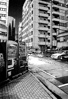 a black and white photo of a city street