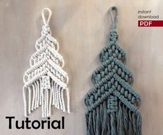 two crocheted ornaments are shown with the text