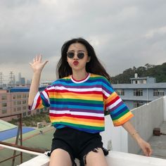 New+T+Shirt+Women+Rainbow+Striped+Tops+Harajuku+Tshirt+Summer+Short+Sleeve+Korean+Punk+T-shirt+camiseta+feminina+T8 Cute Cheap Rainbow Tops, Affordable Cute Rainbow Tops, Cheap Casual Rainbow Tops, Affordable Rainbow Relaxed Fit Tops, Cheap Rainbow Print Tops For Pride, Cheap Pink Tops With Rainbow Print, Cheap Multicolor Graphic Tee Tops, Cheap Rainbow T-shirt For Summer, Cheap Rainbow T-shirt For Spring