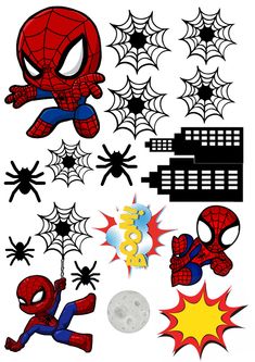 spiderman wall decals are on display