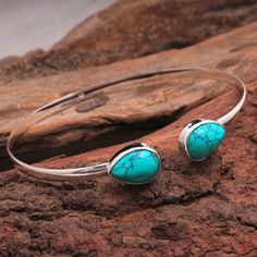 Natural Turquoise, Boho Bangle, Dainty Bangle, Women Bangle, Turquoise Bangle, Statement Bangle, 925 Silver Bangle, Promise Bangle, Gift Her Stone - Turquoise Stone Shape -  Pear Setting - Bezel This is a classy fine hand-crafted sturdy Turquoise Bangle This Turquoise Bangle is great for casual or dressy wear This Bangle is for Women You will receive a Bangle like the one in the pictures This Bangle have 925 Stamp Suitable for use in everyday situations, or can also be used as a gift. Unique design will make a special attraction for the wearer. I make my jewelry with passion and love. The perfect gift for a Special occasion Wholesale Orders Accept on Wholesale Price All Pieces Have 925 Stamp Bohemian Sterling Silver Turquoise Bracelet, Adjustable Turquoise Sterling Silver Bracelet With Natural Stones, Sterling Silver Turquoise Bracelet, Adjustable Turquoise Sterling Silver Bracelet, Adjustable Turquoise Sterling Silver Bracelet In Bohemian Style, Sterling Silver Turquoise Oyster Bracelet, Turquoise Oyster Bracelet In Sterling Silver, Turquoise Sterling Silver Oyster Bracelet, Bohemian Adjustable Turquoise Sterling Silver Bracelet