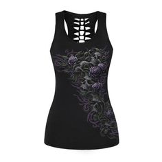 Claim dark and glamorous style for this summer, bring out the gothic in you proudly with this magnificent tank top designed for your unique pleasure! High-quality 3D printing: A deadly look in any situation Material: Polyester, Spandex. Comfort: shoulder openings for a better range of motion Anti-bacterial anti-smell: ionization of the fibers to stay dry FREE STANDARD SHIPPING Refer to the size guide below. It is recommended to take 1 size above your usual size. Gothic Summer, Rose Tank Top, Racerback Top, Glamorous Style, Body Building Women, Tank Top Designs, Workout Tank Tops, Women's Summer Fashion, Gothic Fashion