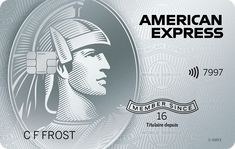 an american express credit card with the image of a woman's head on it