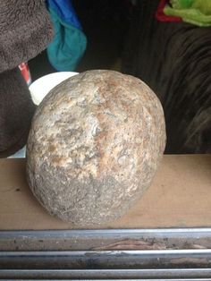 a large rock sitting on top of a counter