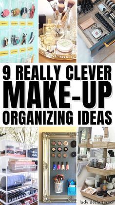 If you're like me, you have a lot of makeup. And if you're like me, you have a hard time organizing it all! But luckily, there are some really clever ways to organize your makeup that will save you time and stress in the morning. Check out these nine ideas and see which one works best for you! - Lady Decluttered | Makeup Organization Ideas Makeup Organizing Ideas, Countertop Makeup Organization, Makeup Organization Ideas, Makeup Organizing, Organization Ideas Bathroom, Makeup Vanity Storage, Makeup Storage Ideas, Junk Drawers, Organization Aesthetic