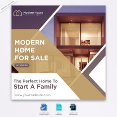 modern home for sale flyer template