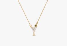 Shaken Or Stirred Mini Pendant | Kate Spade New York Elegant Kate Spade Charm Necklace As Gift, Kate Spade Gold Necklace, Elegant Kate Spade Necklace With Adjustable Chain, Katespade Necklace, Kate Spade Gold Pendant Necklace, Martini Party, Kate Spade Necklace, Classic Martini, Work Tote Bag