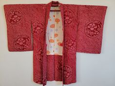 Japanese Silk Kimono ,Haori Jacket. Antique Silk 100％ Condition is very good. Size: Body length 97cm Width 62cm Sleeve length 62cm Sleeve longitudinal length 60cm Shipping: Items are shipped via International e-packet light. (Include Tracking) Delivery will take an AVERAGE of 2～3weeks. Caution: Import duties,taxes,and charges are not included in the item price or shipping cost. These changes are the buyer's responsibility. Please check with your country's customs office to determine what these a Ceremonial Vintage Kimono, Vintage Red Kimono For Tea Ceremony, Silk Kimono Jacket, Haori Jacket, Japanese Silk, Women's Nightgowns, Pajama Robe, Silk Kimono, Nightgowns