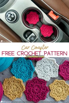 crochet car coasters with free pattern