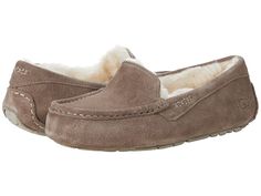 UGG Ansley - Women's Slippers : Slate II : Please keep in mind that blemishes can occur with natural suede. Please check out the UGG for care info. The Ansley slipper from UGG® offers the ultimate in luxury and comfort. Water-resistant Silkee suede uppers feature moc toe stitching and beef roll. Easy slip-on style slipper. Luxuriously lined with UGGpure wool for a breathable and warm environment. Plush UGGpure wool cushioned footbed for lasting comfort. Durable and flexible rubber outsole is per Beef Roll, Indoor Outdoor Slippers, Wool Cushion, Outdoor Slippers, Women's Slippers, Christmas Wish, Brown Shoe, Christmas Wish List, Christmas 2020