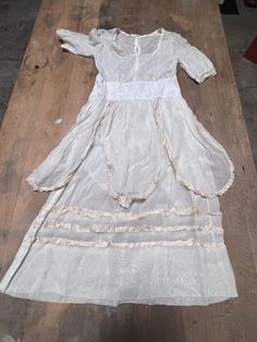 dress from the early 20th century.  Not washed. stains possible. Sold as is. SHOP http://www.rawsonstudio.etsy.com FOLLOW US + instagram | @_rawson + website | www.shoprawson.com + pinterest | rawson FINAL SALE. No returns Antique Dress, Antique Clothing, Ribbon Trim, Silk Ribbon, Early 20th Century, Final Sale, 20th Century, Girls Dresses, Dress Outfits