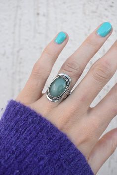 "Adjustable alpaca silver rings with green Jade gemstone for cleansing and protection. These green crystal rings are handmade with ♡ in Peru. Rings are adjustable to every ring size! More ethnic (gemstone) rings: https://www.etsy.com/shop/IluminaCamino/?section_id=25291253 DIMENSIONS Average stone size is 1.8 x 1.2 cm (0.7 x 0.5\") ALPACA SILVER Alpaca silver is a high quality metal alloy typically used for jewellery-making in Central and South American countries. This durable material is very e Bohemian Green Oval Cabochon Ring, Handmade Green Oval Crystal Ring, Green Oval Crystal Ring With Natural Stones, Silver Ring With Stone, Natural Stone Rings, Ring Green Stone, Chrysocolla Ring, Ring With Stone, Green Stone Ring