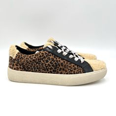 Vince Camuto Womens Myralyn Black Brown Leather Animal Print Lace Up Casual Sneakers With Cream / Beige Faux Sherpa Fur Accent. Women's Size 6. Condition: New Without Box. New To Poshmark? Sign Up Using Invite Code: Tentoday For $10 Off Your Purchase! Brown Low-top Sneakers For Winter, Brown Winter Sneakers With Textured Sole, Brown Slip-on Winter Sneakers, Brown Synthetic Sneakers With Flat Heel, Fall Leopard Print Lace-up Sneakers, Brown Fall Sneakers With Round Toe, Brown Sneakers With Round Toe For Fall, Brown Flat Heel Sneakers For Fall, Fall Brown Sneakers With Contrast Sole