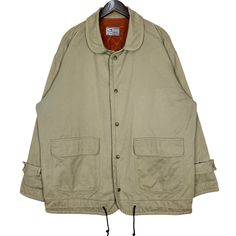 Kenzo Jeans Plain Quilted Jacket Snap Button Adjustable Hem Beige Size XL Made in Japan * Size on Tag : F * Manual Measurement (inch) : Chest 27.5, Length 34, Shoulder 24.5, Sleeve 24.5, Waist 26, Hem 26. * Recommended for Size : Extra Large (XL) & (XXL) Double Extra Large. * Color : Beige * Condition : Used condition with all over stains (refer photos). * Some stains may not include into listing due to limited photo slot. * See photos for details. 115 Collared Outdoor Outerwear With Buttoned Pockets, Khaki Single-breasted Outdoor Outerwear, Collared Outdoor Outerwear With Buttons, Solid Fall Outerwear With Functional Buttons, Fall Outerwear With Functional Buttons, Beige Winter Utility Jacket With Snap Buttons, Solid Outerwear With Button Closure For Outdoor, Collared Outerwear With Button Closure For Outdoor, Outdoor Single-breasted Button-up Utility Jacket