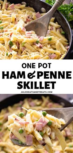 one pot ham and penne skillet with peas