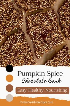 pumpkin spice chocolate bars with text overlay