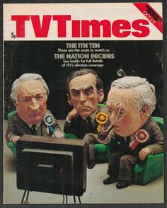 the cover of tv times with three men sitting in chairs