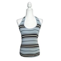 Banana Republic Striped Halter Top. Very Stretchy. 85% Silk, 13% Nylon, 1% Spandex. Worn Once But Has No Signs Of Wear And Is Like Brand New. Striped Stretch Halter Neck Top, Striped Halter Top, Top Banana, Halter Top, Black Blue, Banana Republic, Blue Black, Like New, Blue Color