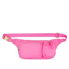 New In Packaging Stoney Clover Lane Bubblegum Pink Sports Fanny Pack Nylon Exterior And Interior Made In Vietnam Front Zipper Closure One Main Compartment Adjustable Waist Strap Measures Approx 11" W X 6" H X 3" Stoney Clover Backpack, Playful Pink Pouch For Everyday Use, Pink Stoney Clover Purse, Stoney Clover Lane Pouches, Pink Bag With Removable Pouch For On-the-go, Stoney Clover Lane, Stoney Clover, Pink Sports, Waist Strap