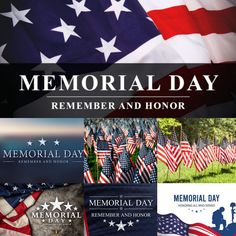 memorial day flyer with american flags